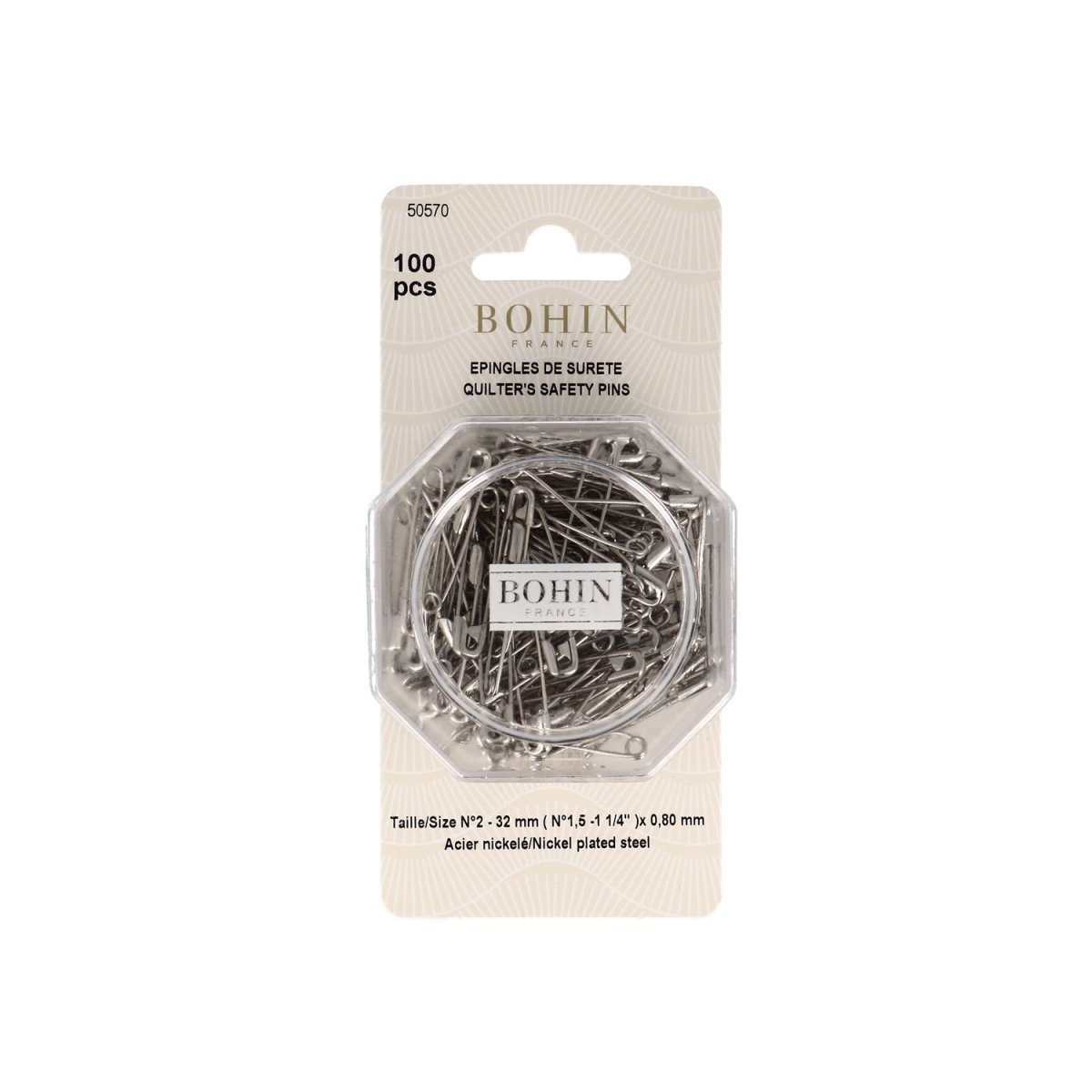 Petites épingles à nourrice 32 mm  en acier - Image 1