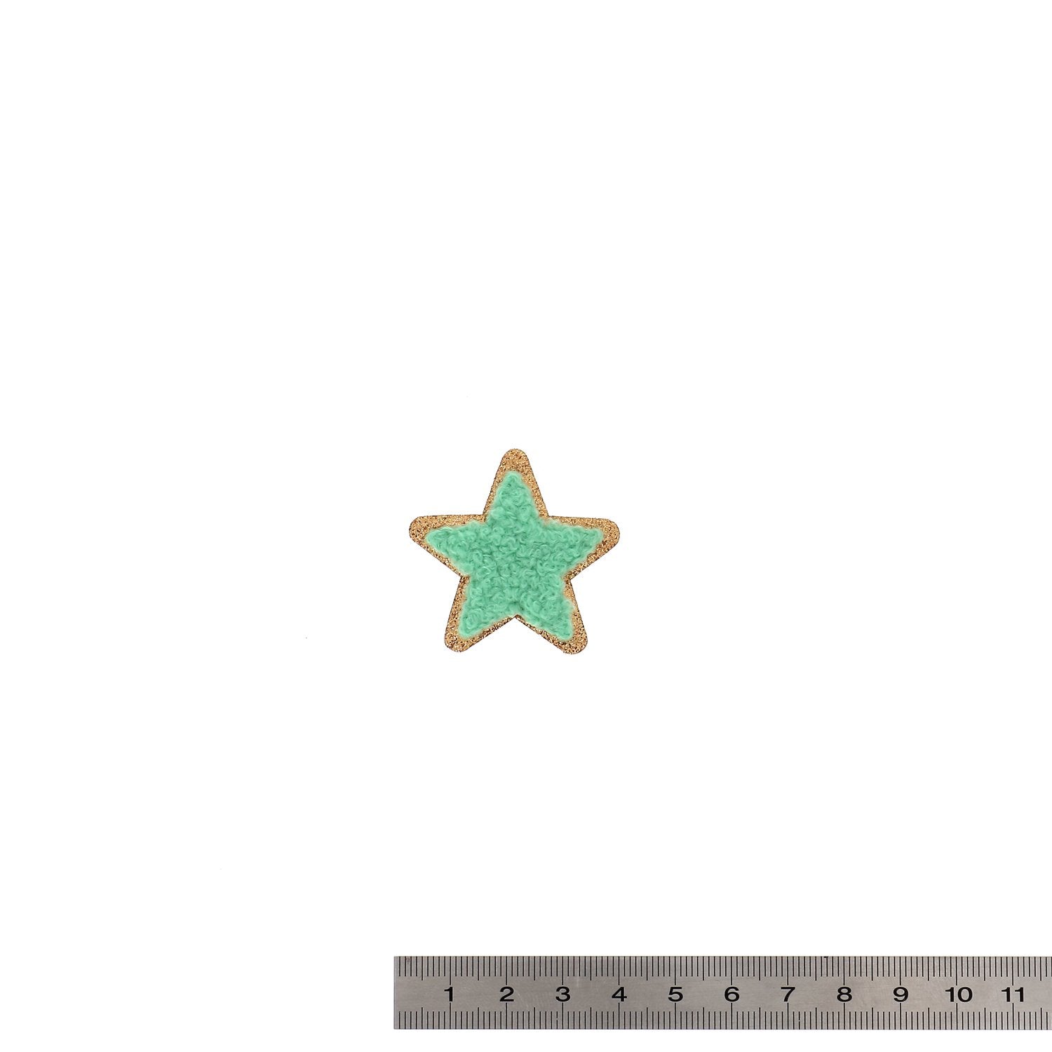 Fluffy iron-on patches - Soft effect & gold edging