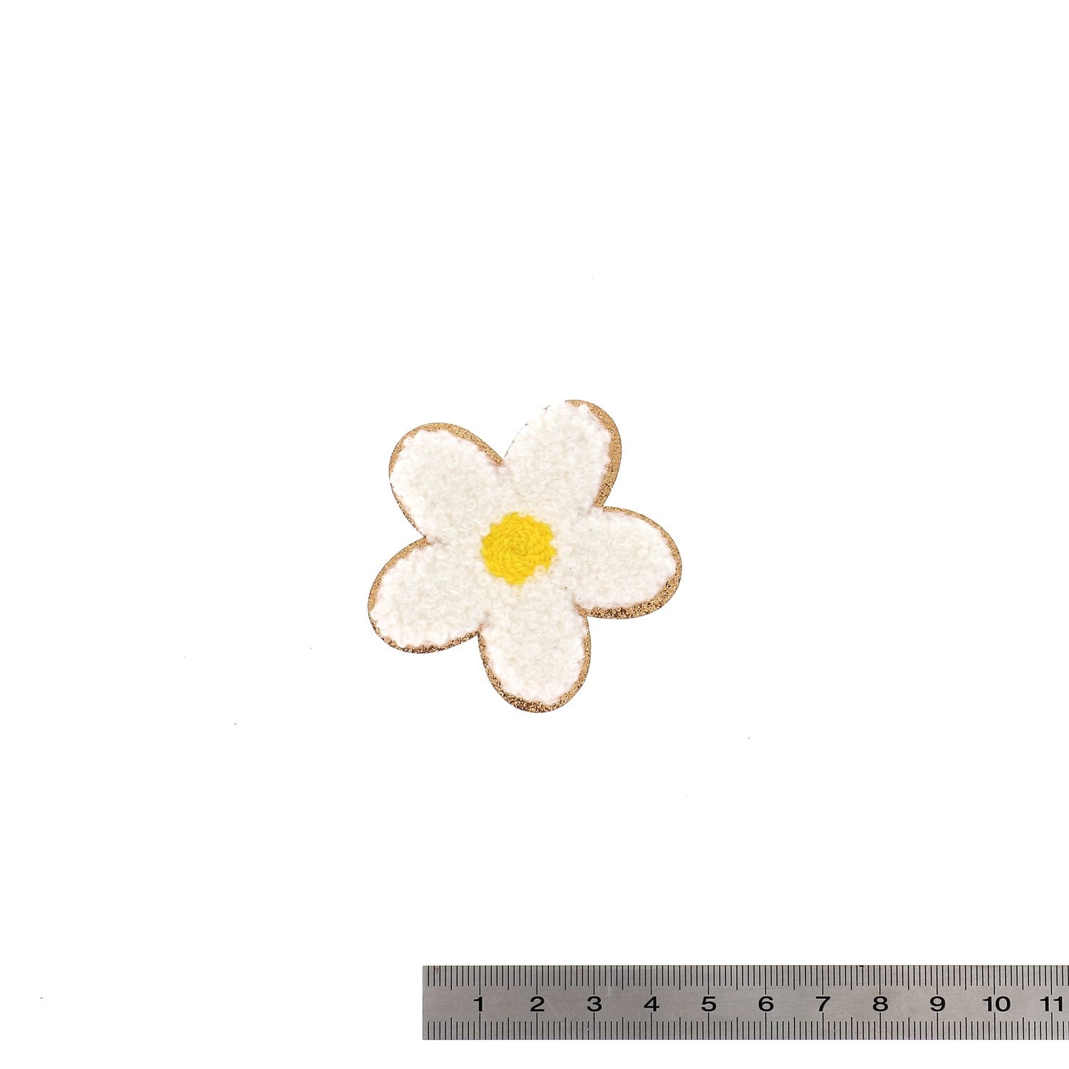 Fluffy iron-on patches - Soft effect & gold edging