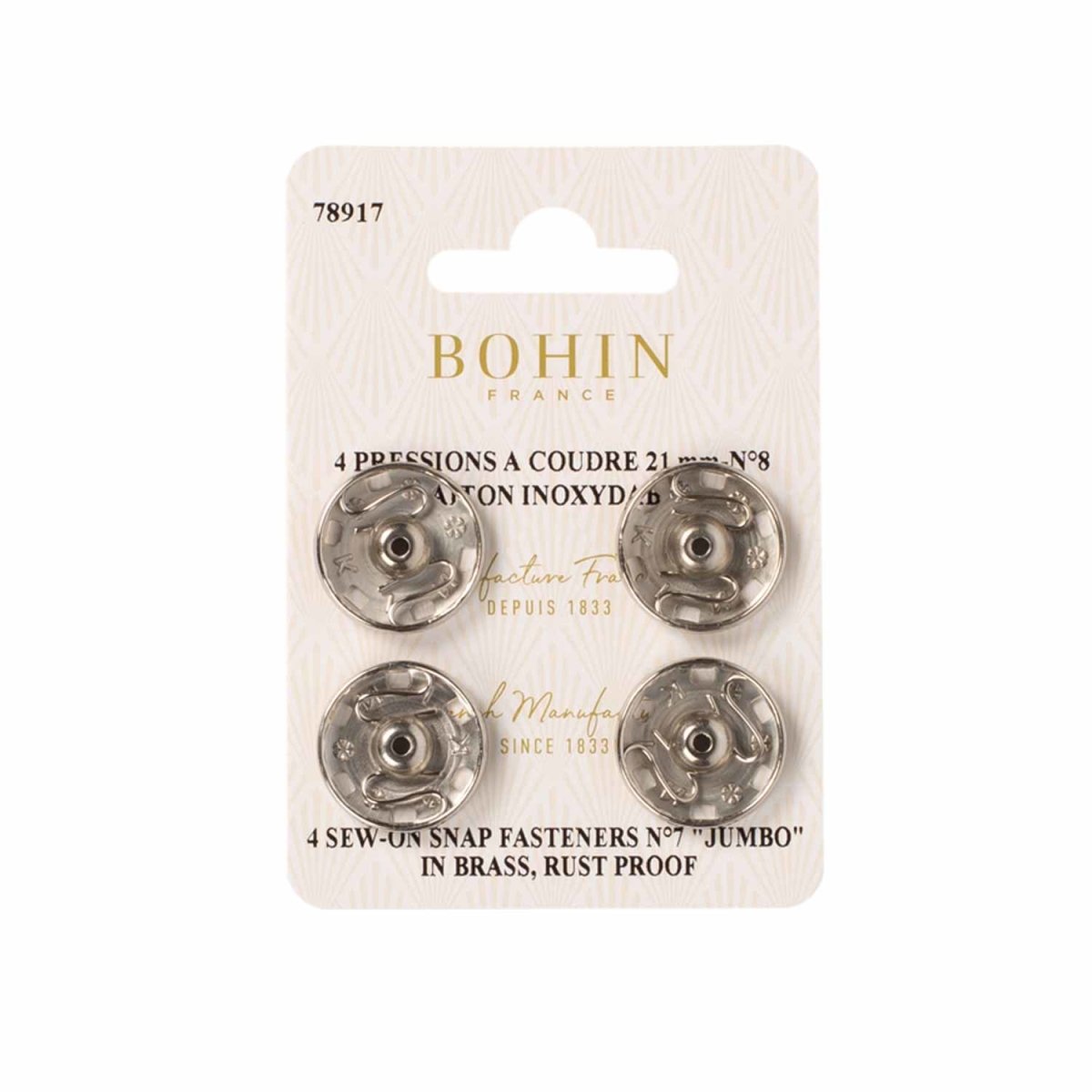 Pressions à coudre - Argent