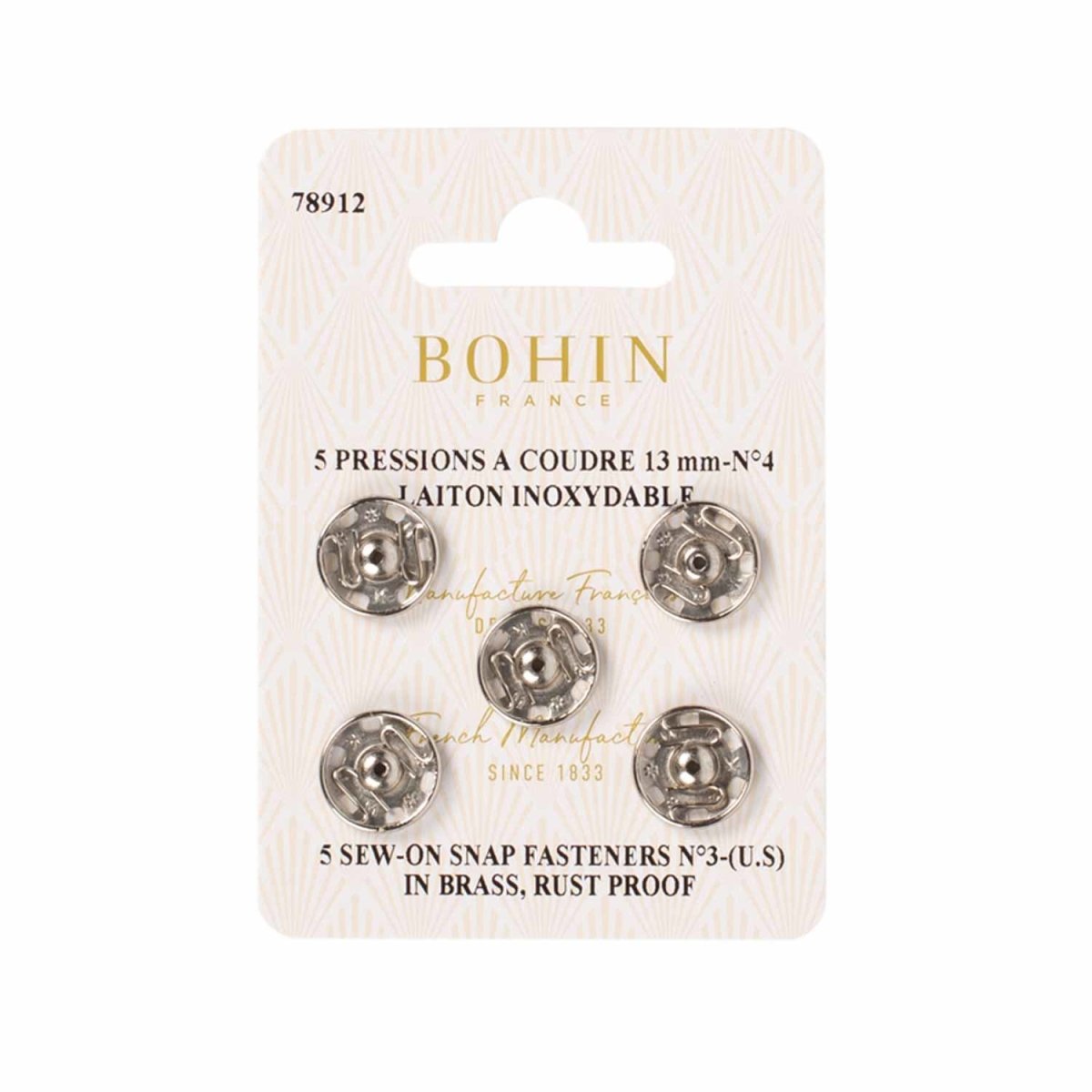 Pressions à coudre - Argent