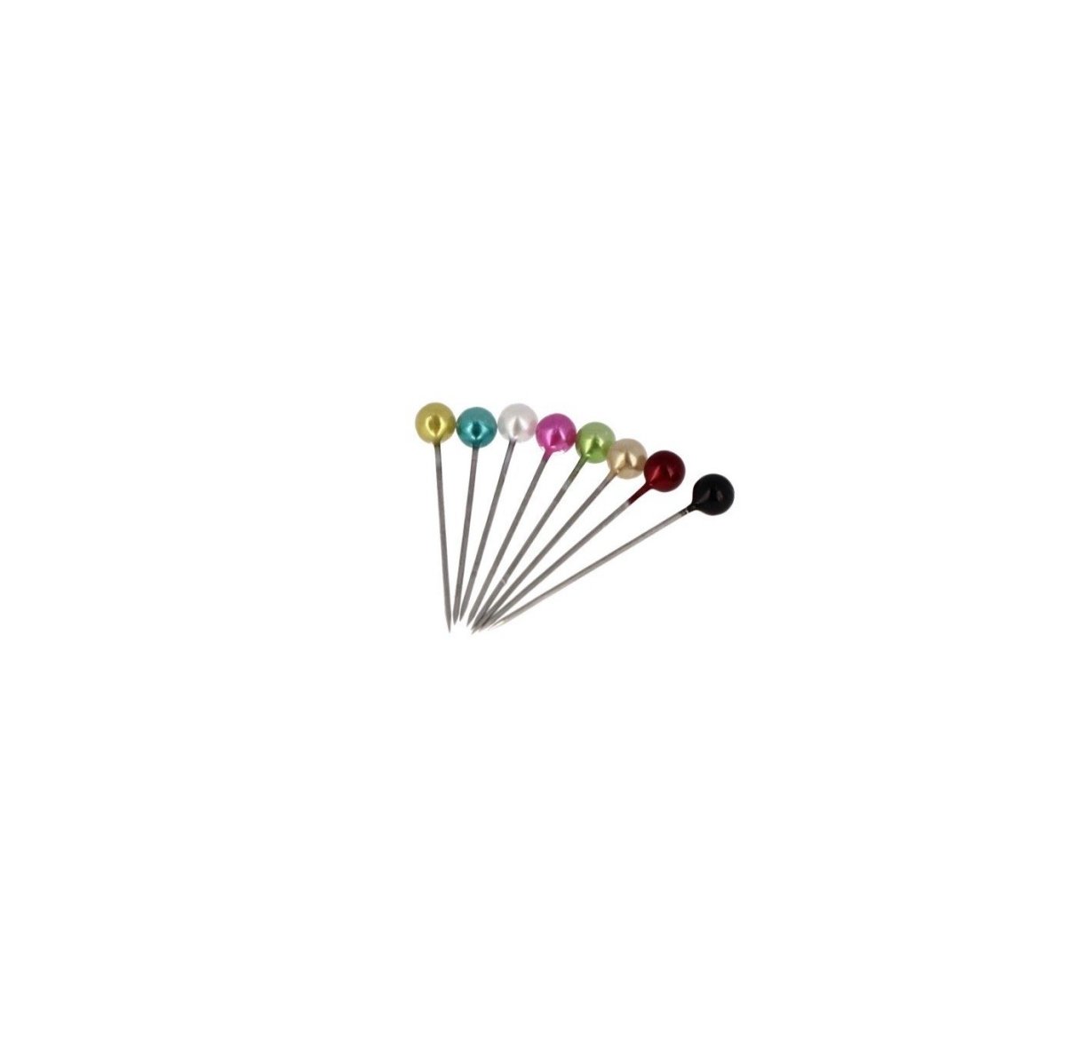 150 épingles à tête plastique "nacrée" 30 mm assortiment - Image 2