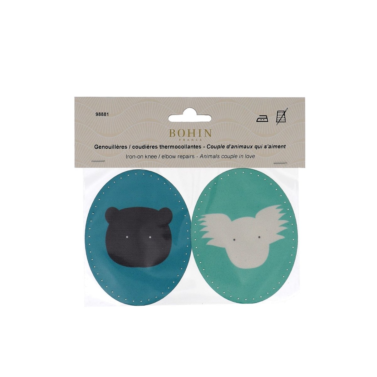 Renforts coudes et genoux thermocollants pour enfants ourson - Image 3