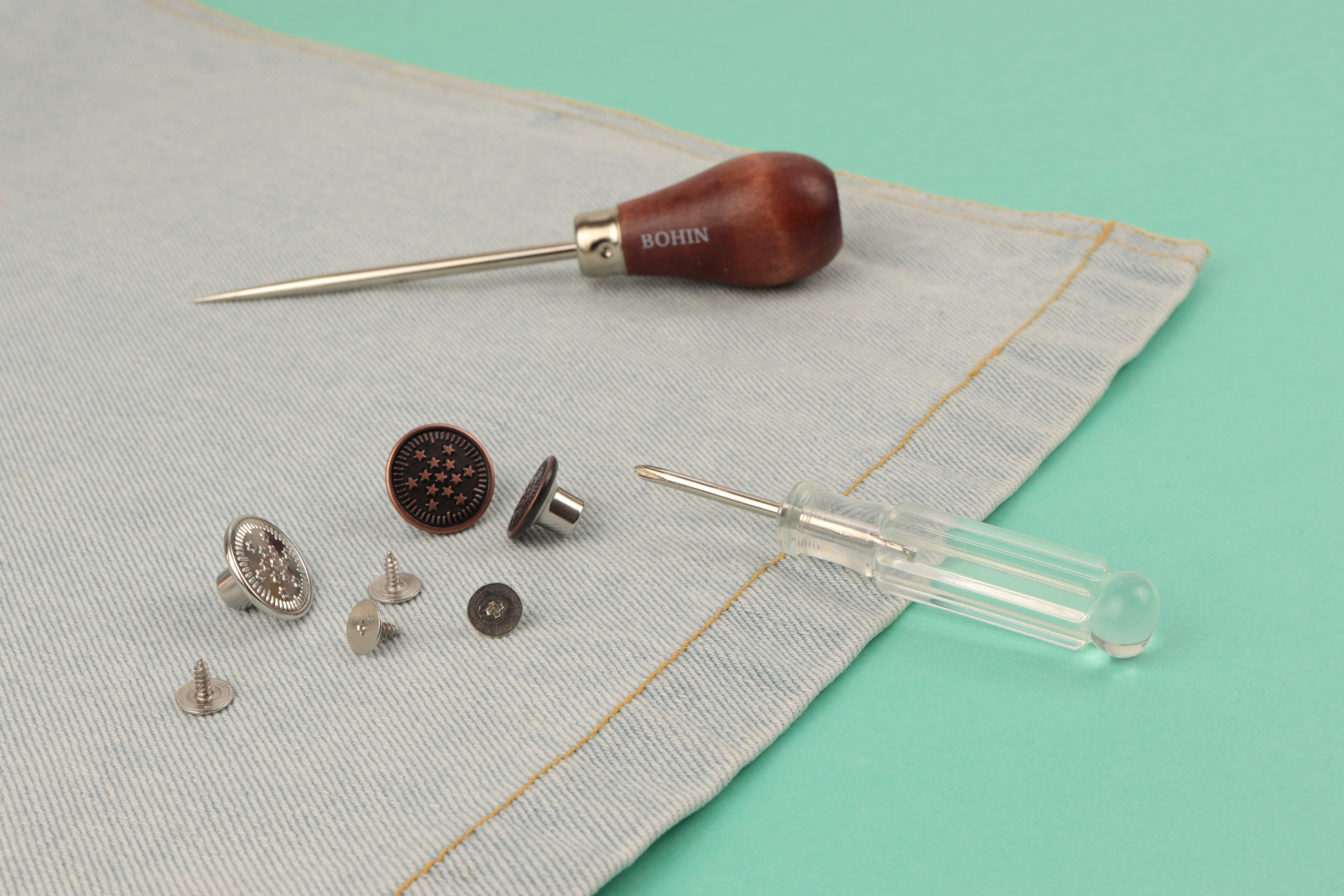 Botones automáticos de rosca para vaqueros - ø 20 mm