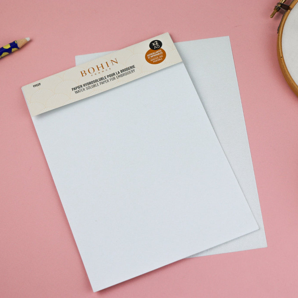 Papier hydrosoluble pour la broderie