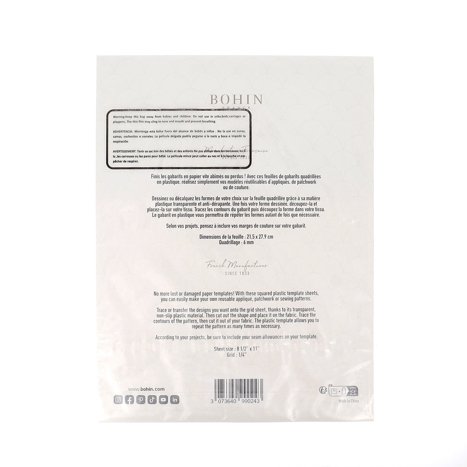 Feuilles de Gabarits Transparentes Quadrillées - Image 4