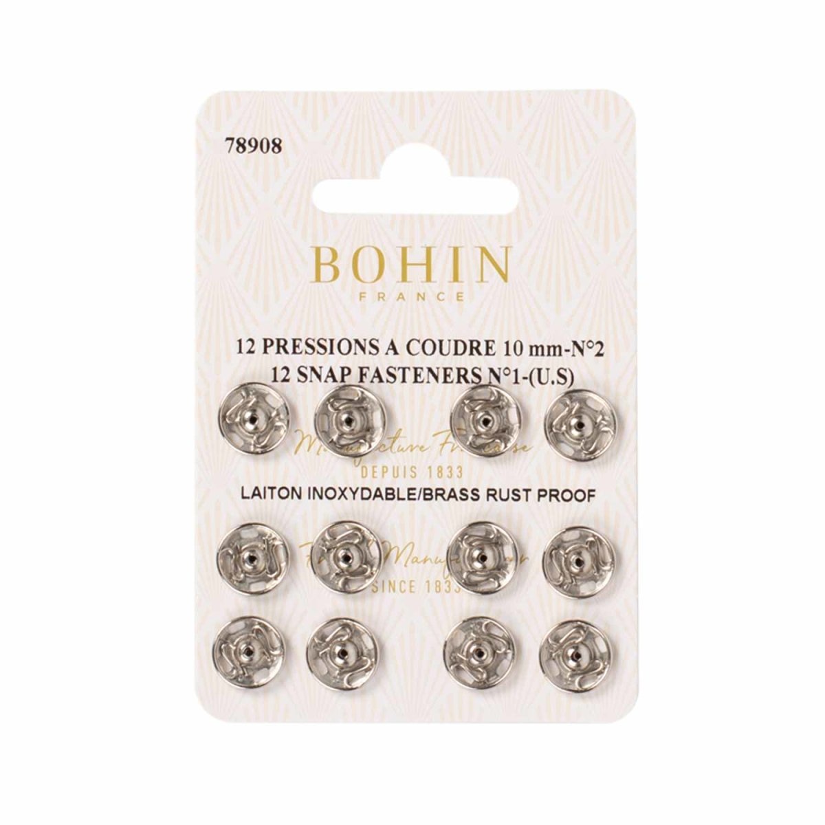 Pressions à coudre - Argent