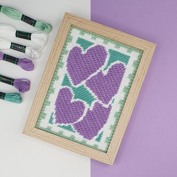 Cross stitch kit Heart Stamp - Fukuri