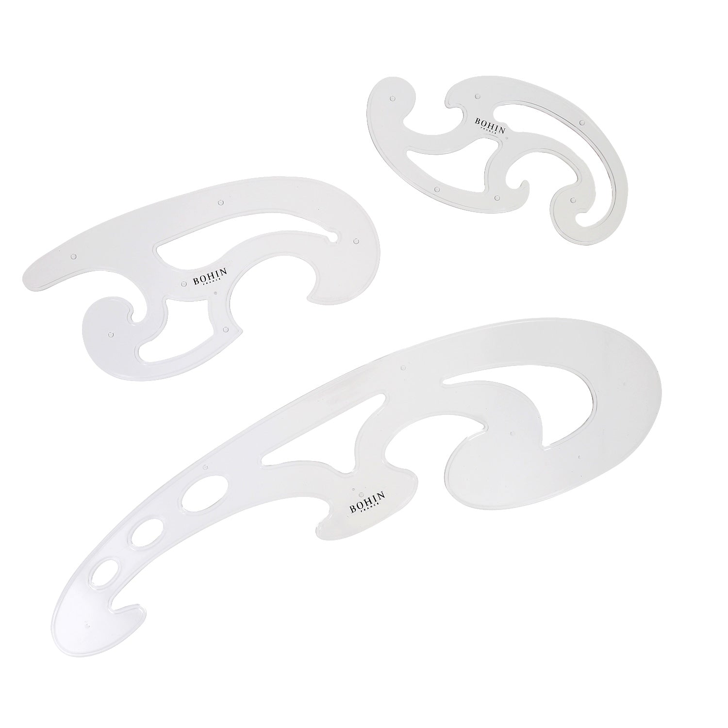 Ensemble de 3 règles courbes