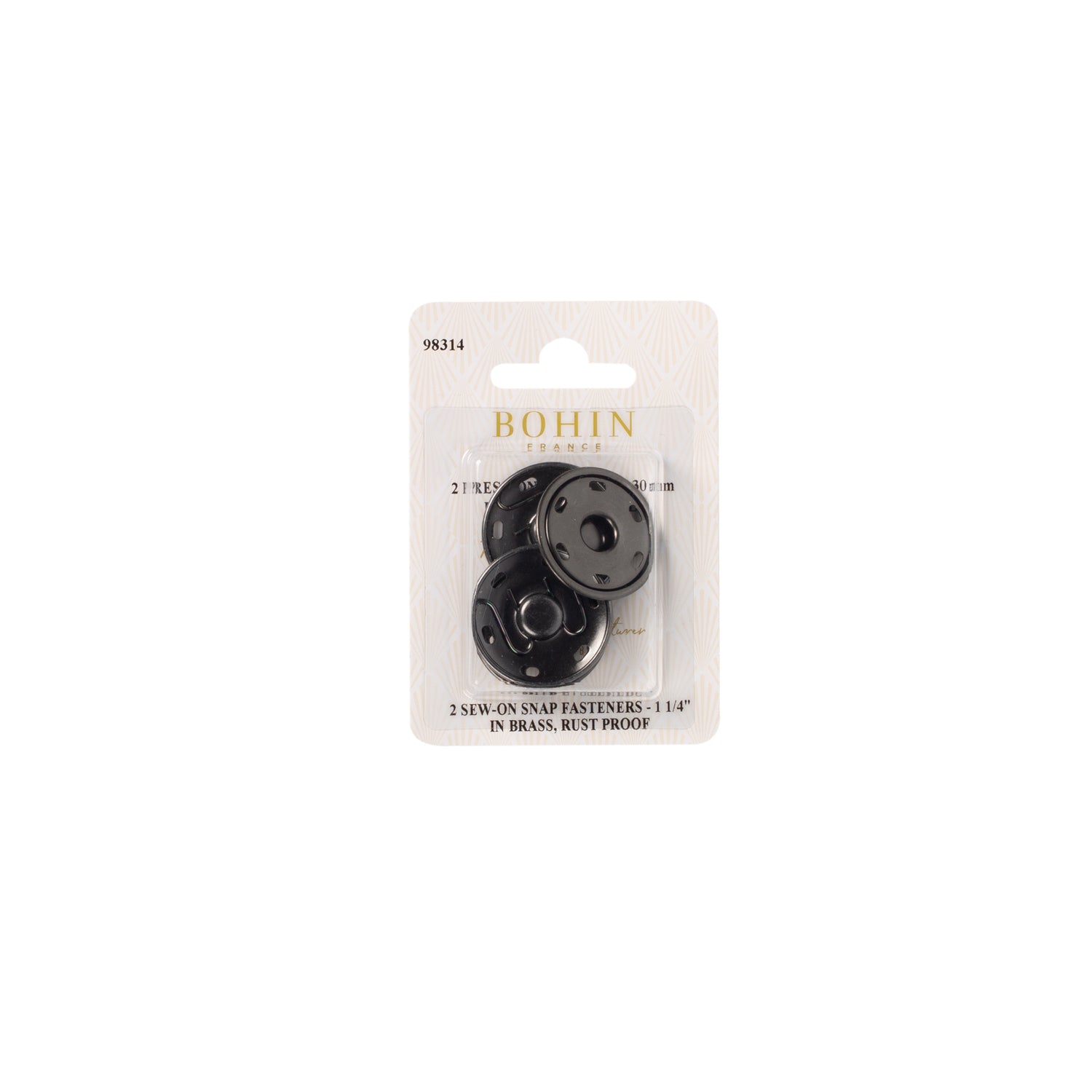 Sew-on snap fasteners - Black - Large sizes