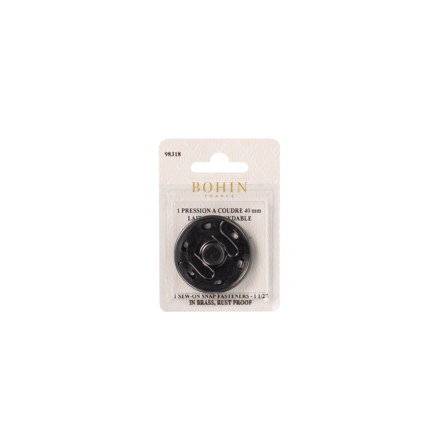 Sew-on snap fasteners - Black - Large sizes