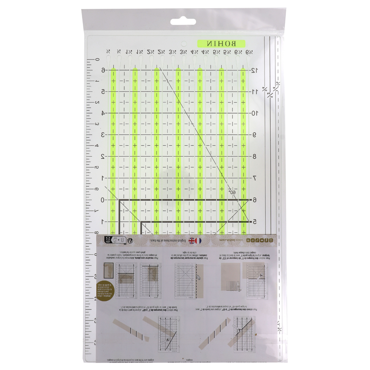 Règles de patchwork avec fentes de découpe