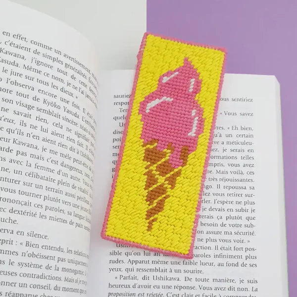 Kit marcapáginas de punto de cruz - Helado - Fukuri