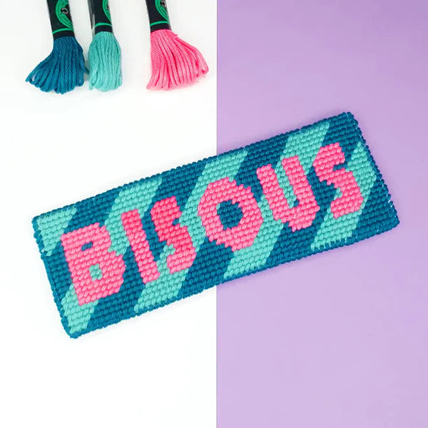 Kit de punto de cruz marcapáginas Besos - Fukuri