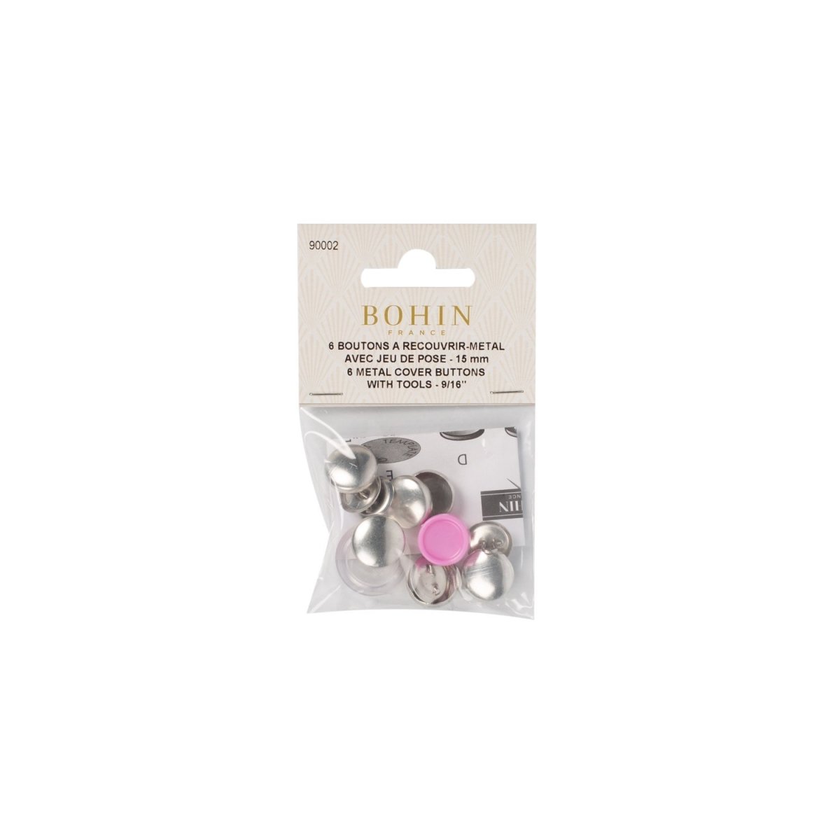 Boutons à recouvrir 15 mm - Image 2