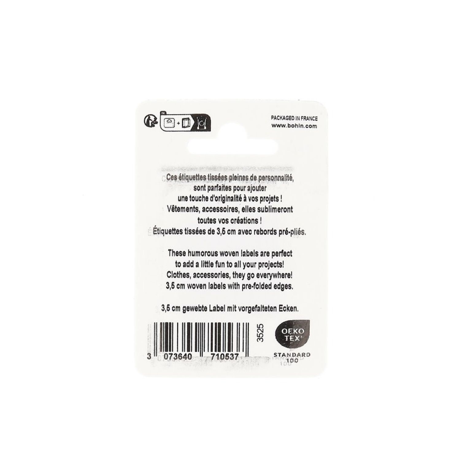 Étiquette à coudre - La vie est belle - Blister de 4 étiquettes