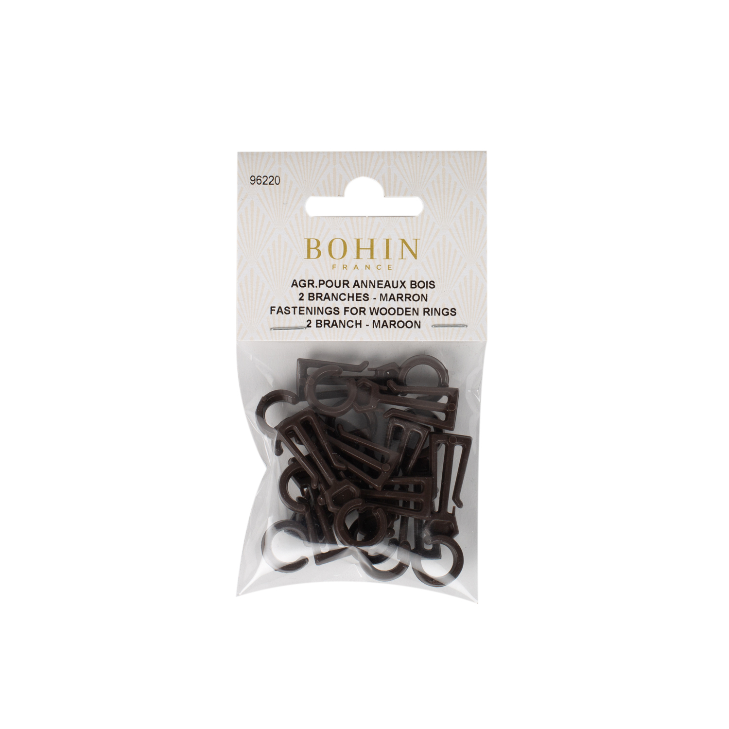 Agrafes plastique anneaux bois