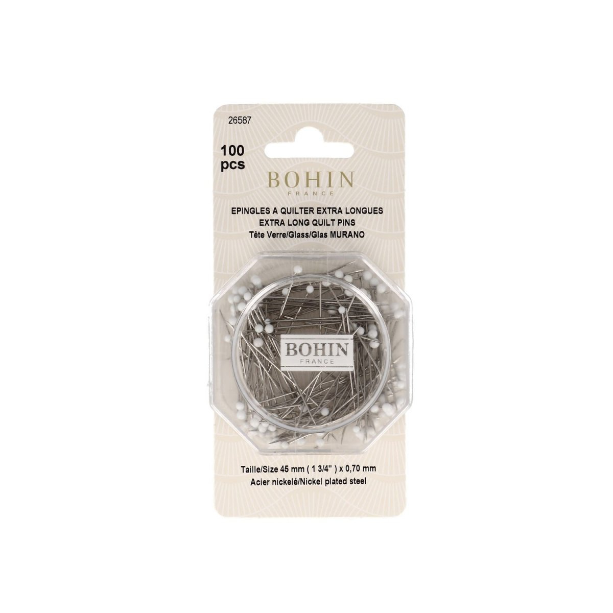 Epingles à tête de verre extra-longues M7