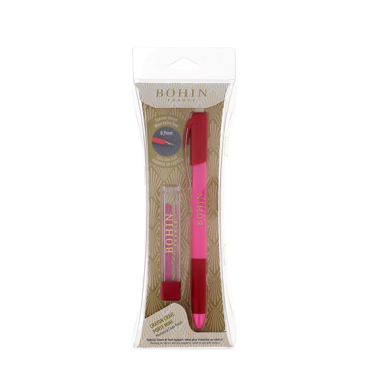 Crayon craie porte-mine + 6 mines - 3 couleurs - ø 0,9 mm