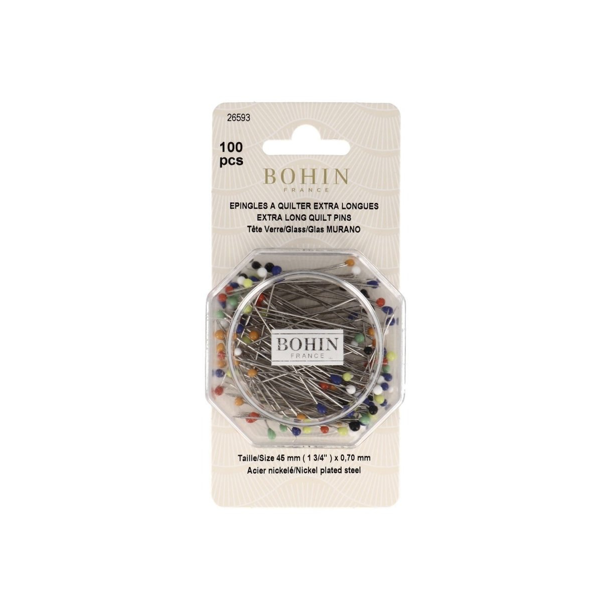 Epingles à tête de verre extra-longues M7