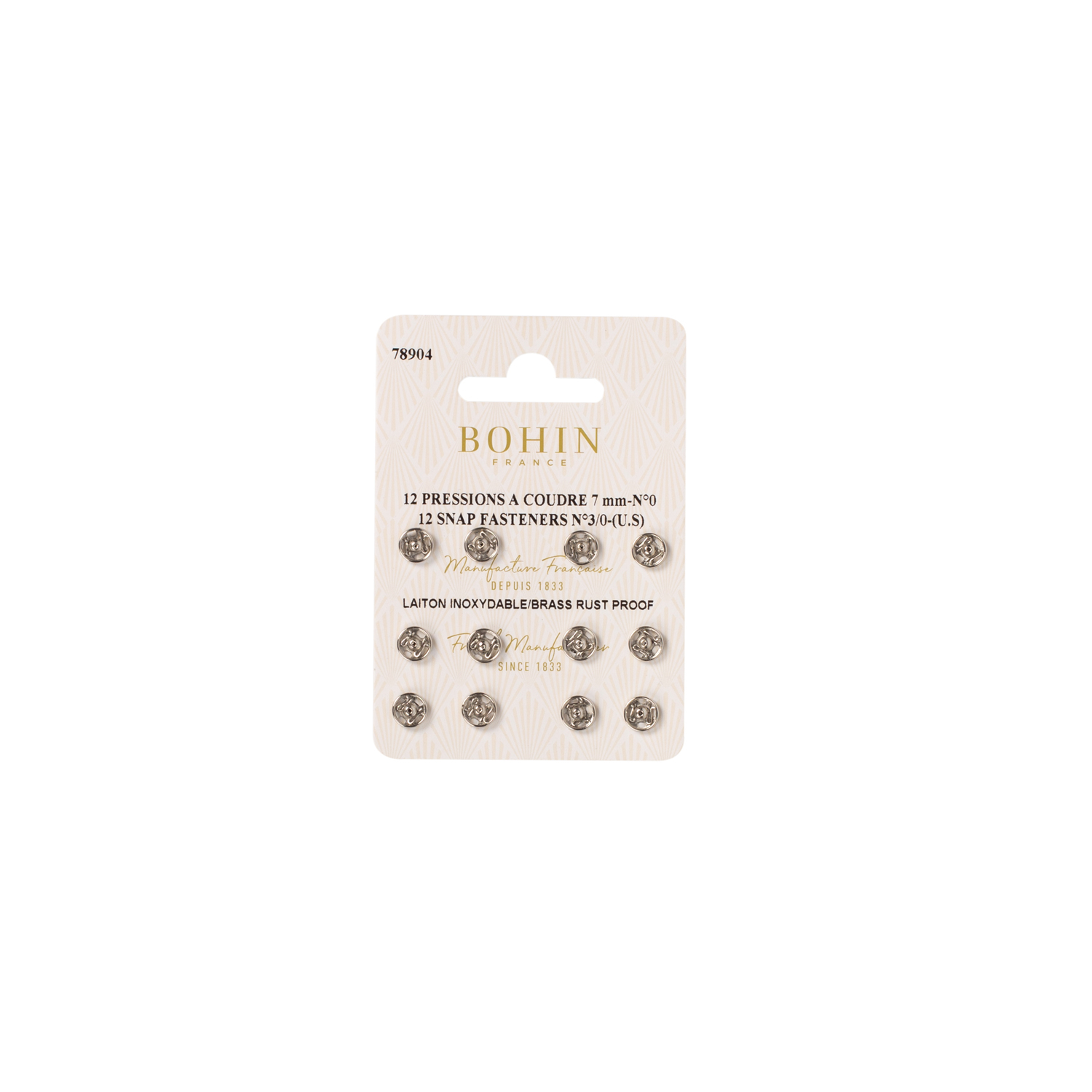Boutons pression à coudre en laiton inoxydable