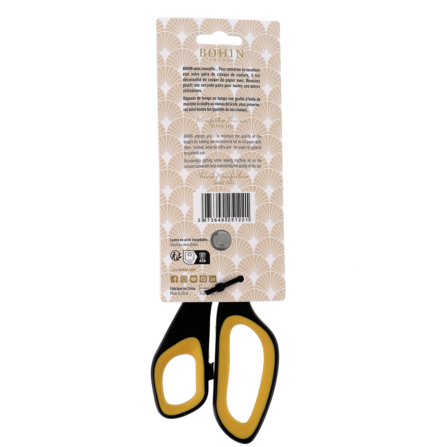 Ciseaux cranteur anneaux plastique
