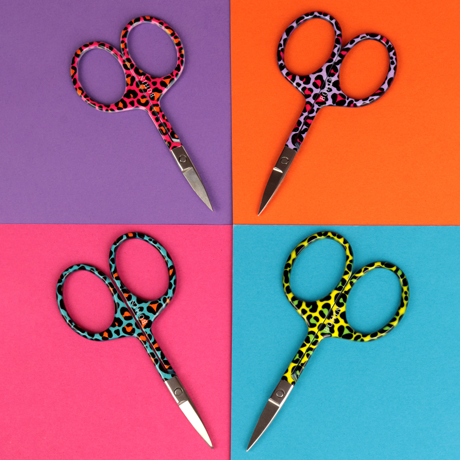 Ciseaux de broderie fantaisie Pop Léopard - 4 couleurs - 9 cm
