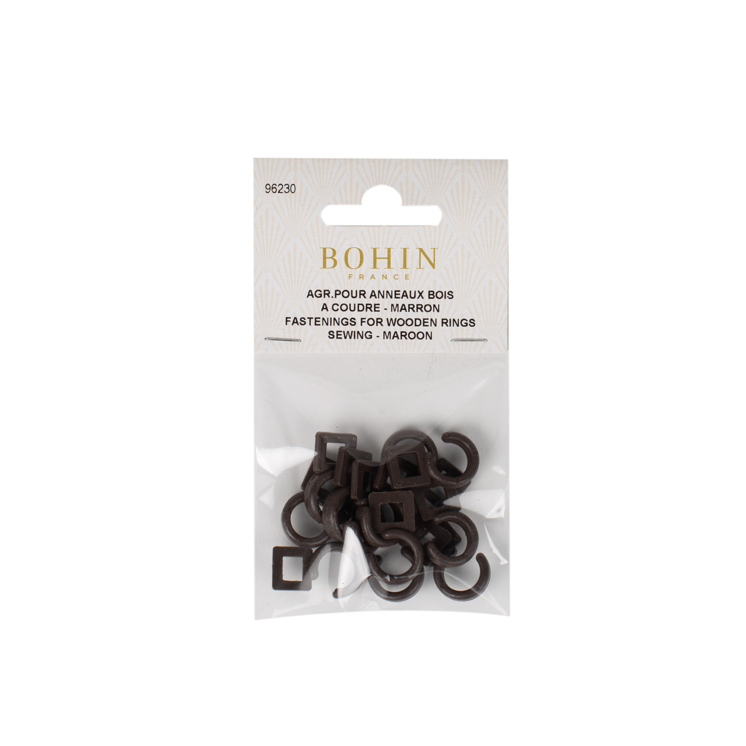 Agrafes plastique anneaux bois