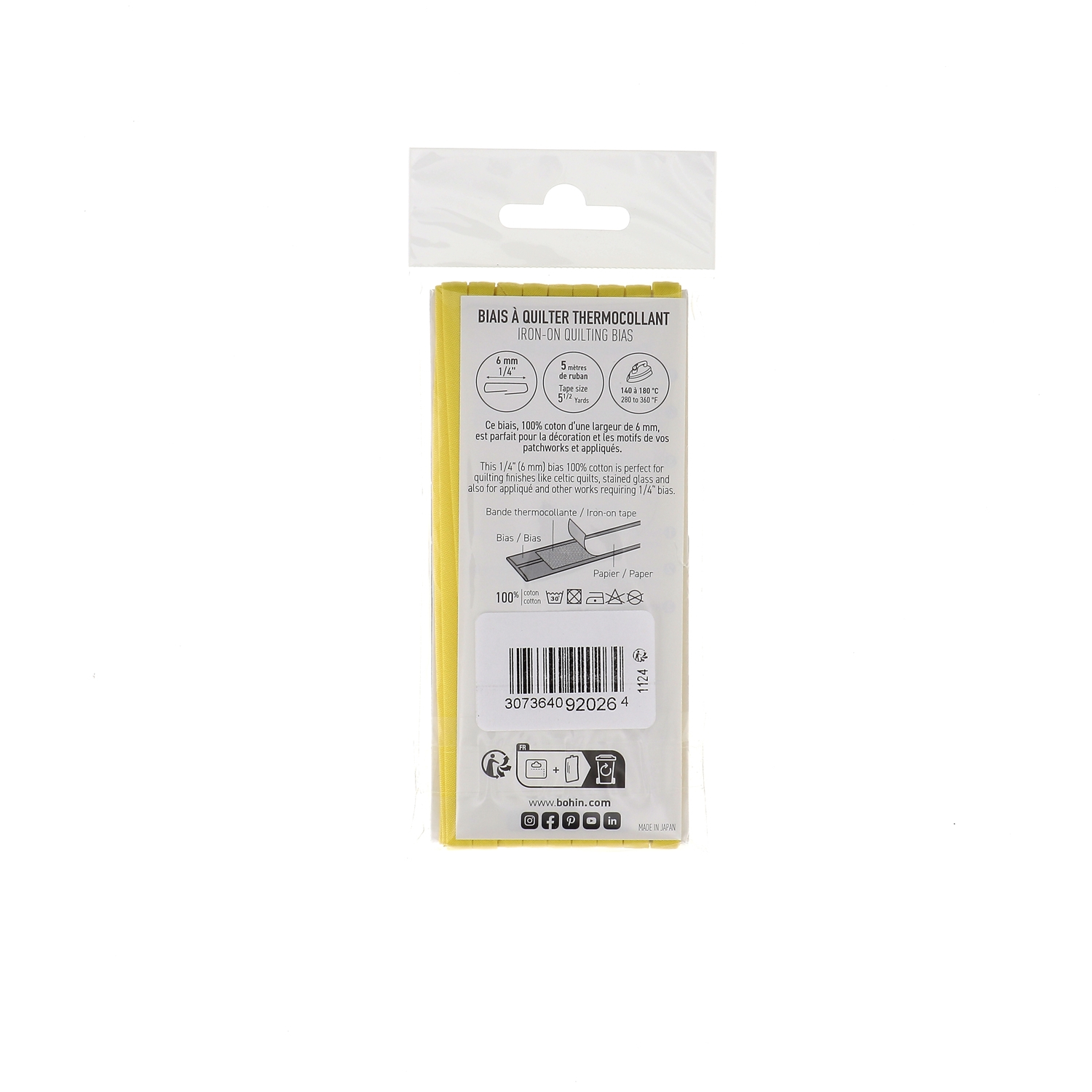 BIAIS THERMOCOLLANT - 6mm x 5M - Blister