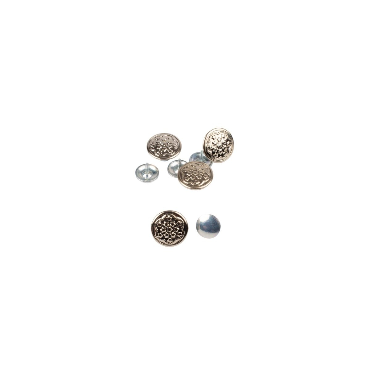 4 bronze-coloured bachelor buttons, 17 mm diameter