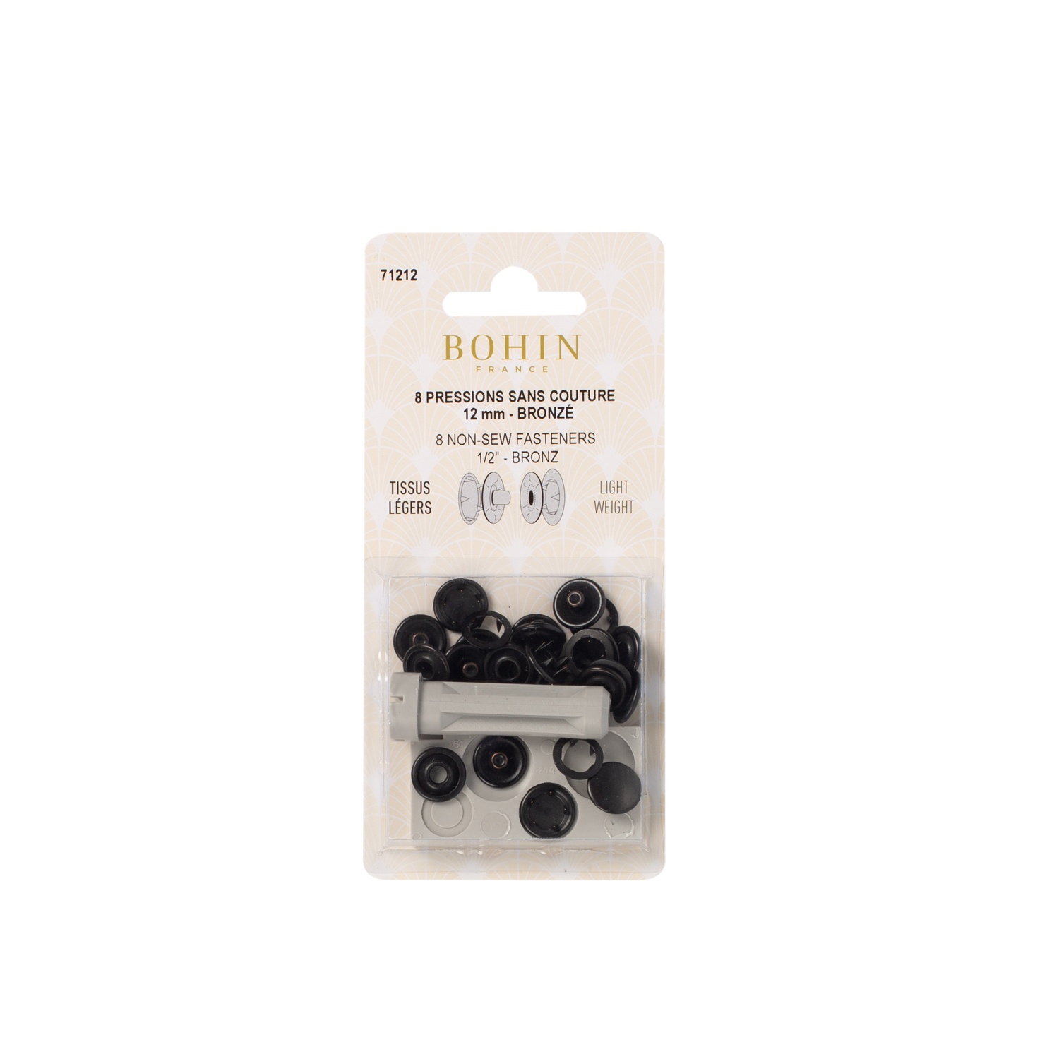 Boutons pression "métal" pour tissus légers sans couture