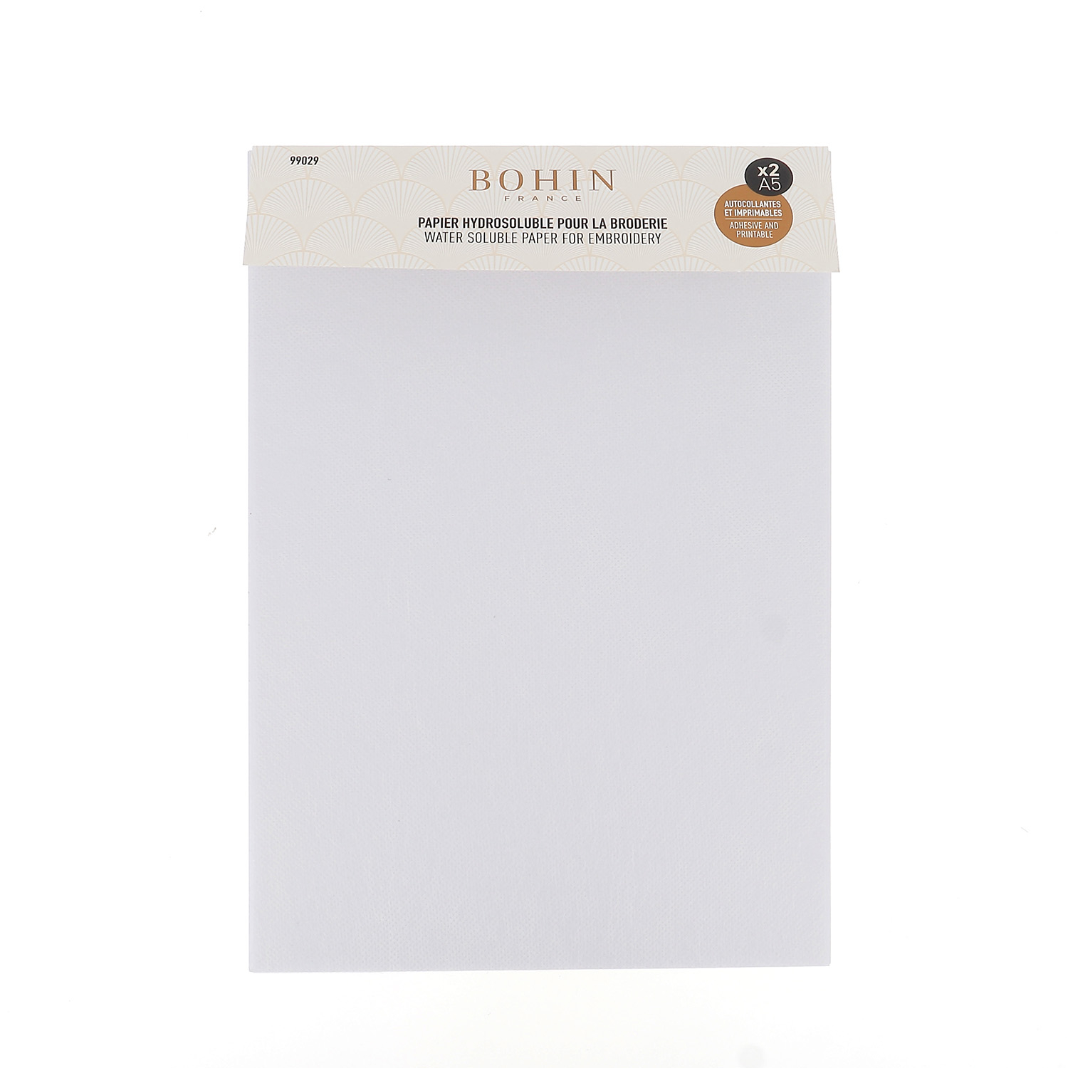 Papier hydrosoluble pour la broderie