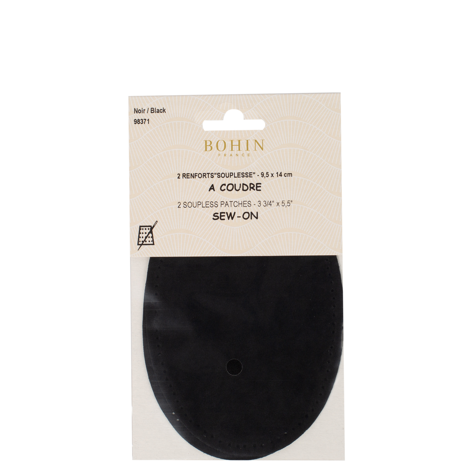 Sew-on suede oval repair patches