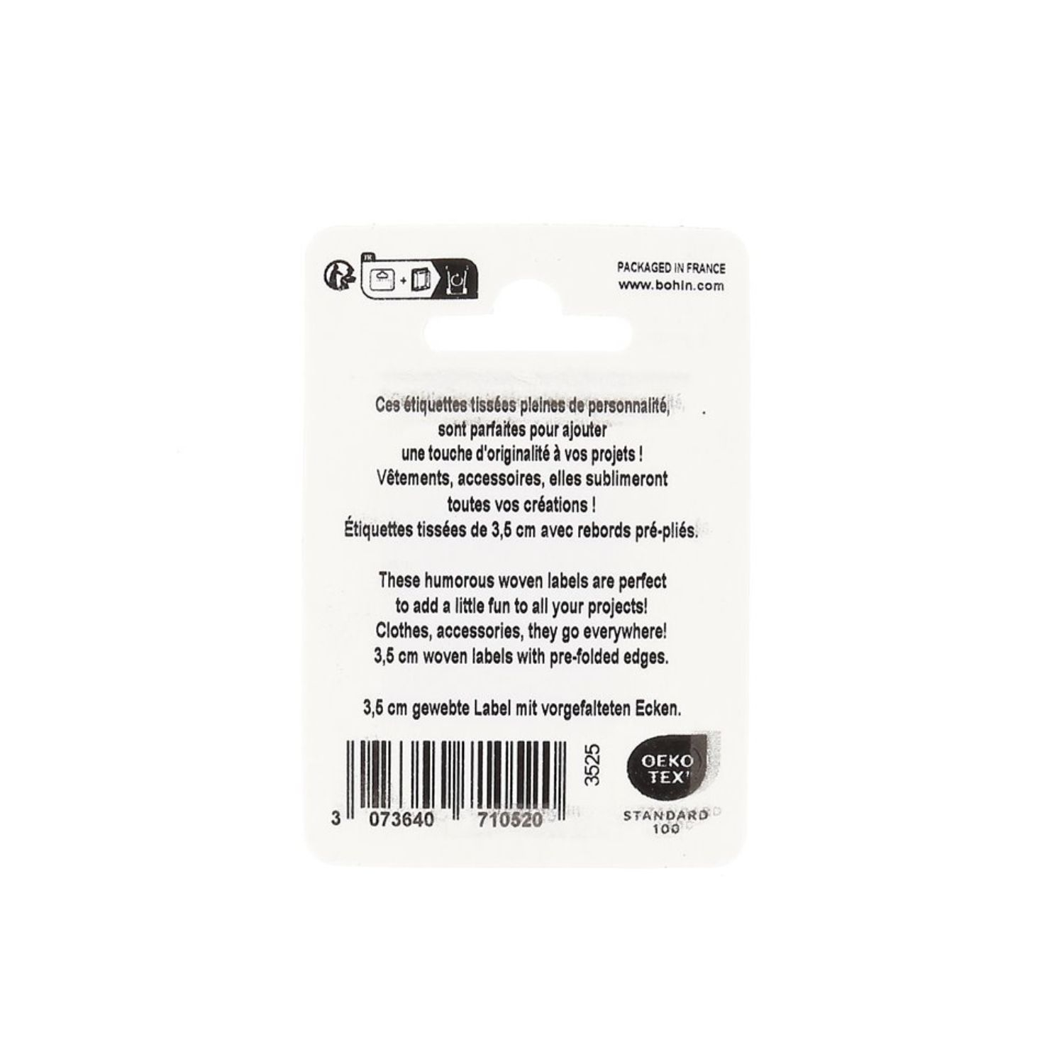 Étiquette à coudre - More amor por favor - Blister de 4 étiquettes