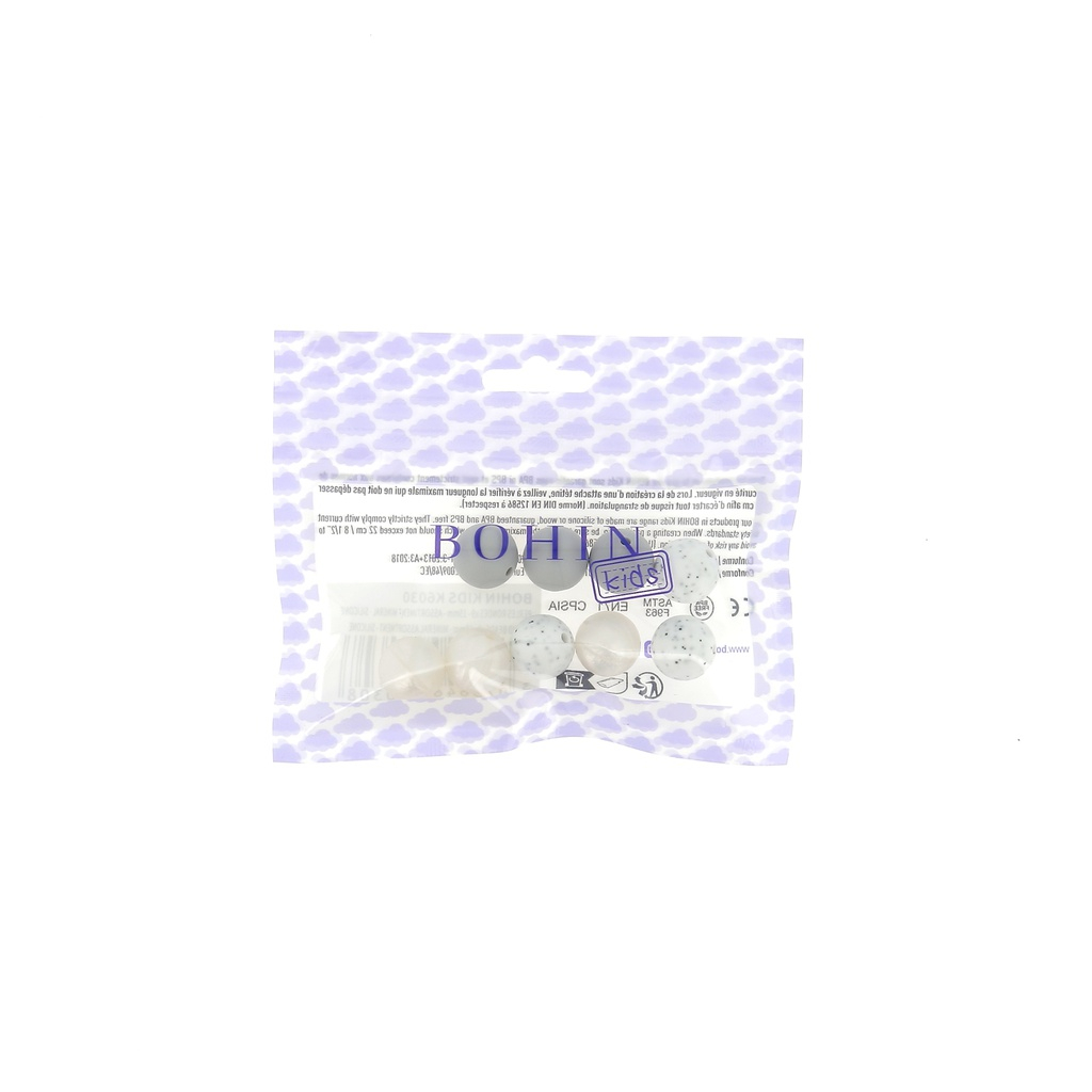 Perles rondes en silicone 15mm