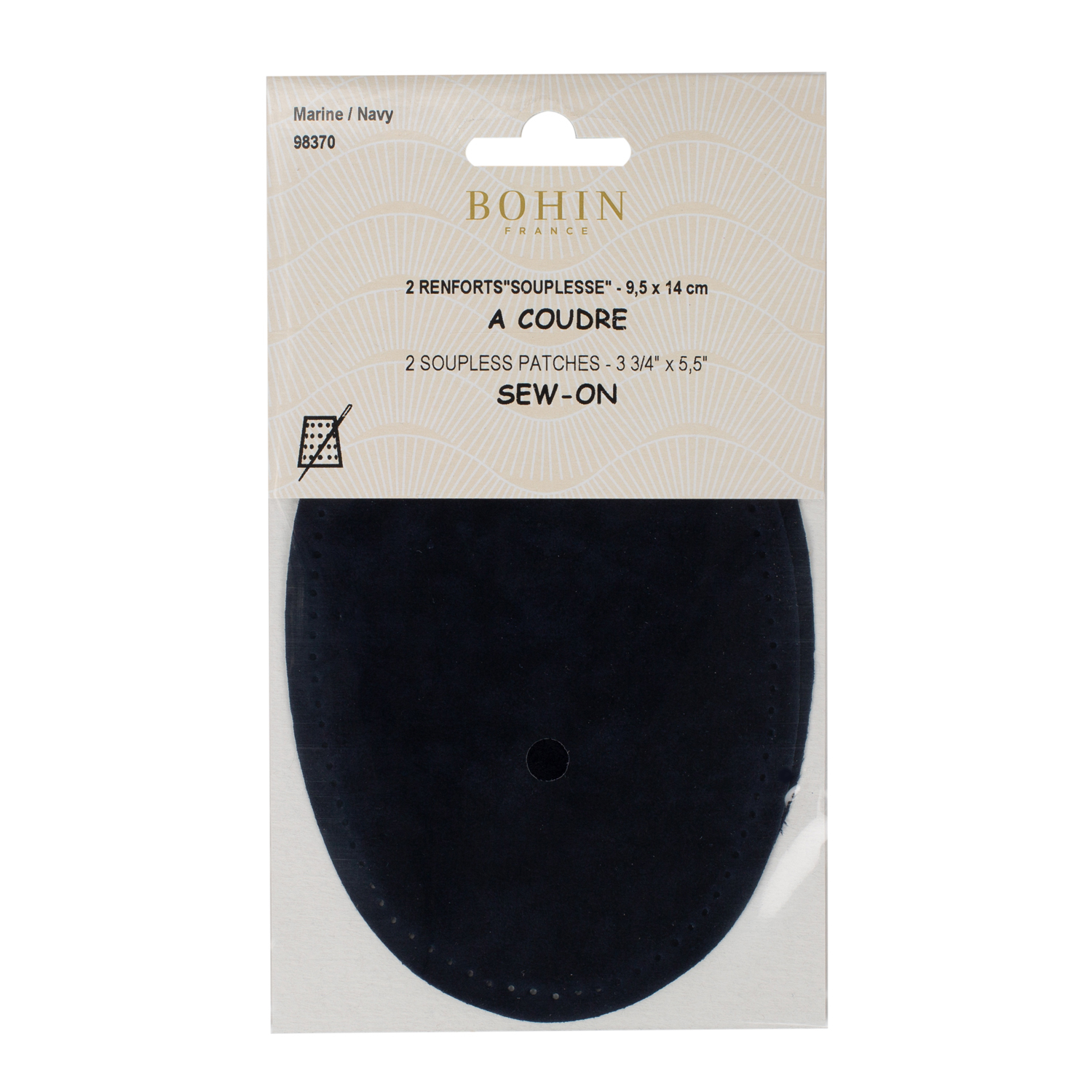 Sew-on suede oval repair patches
