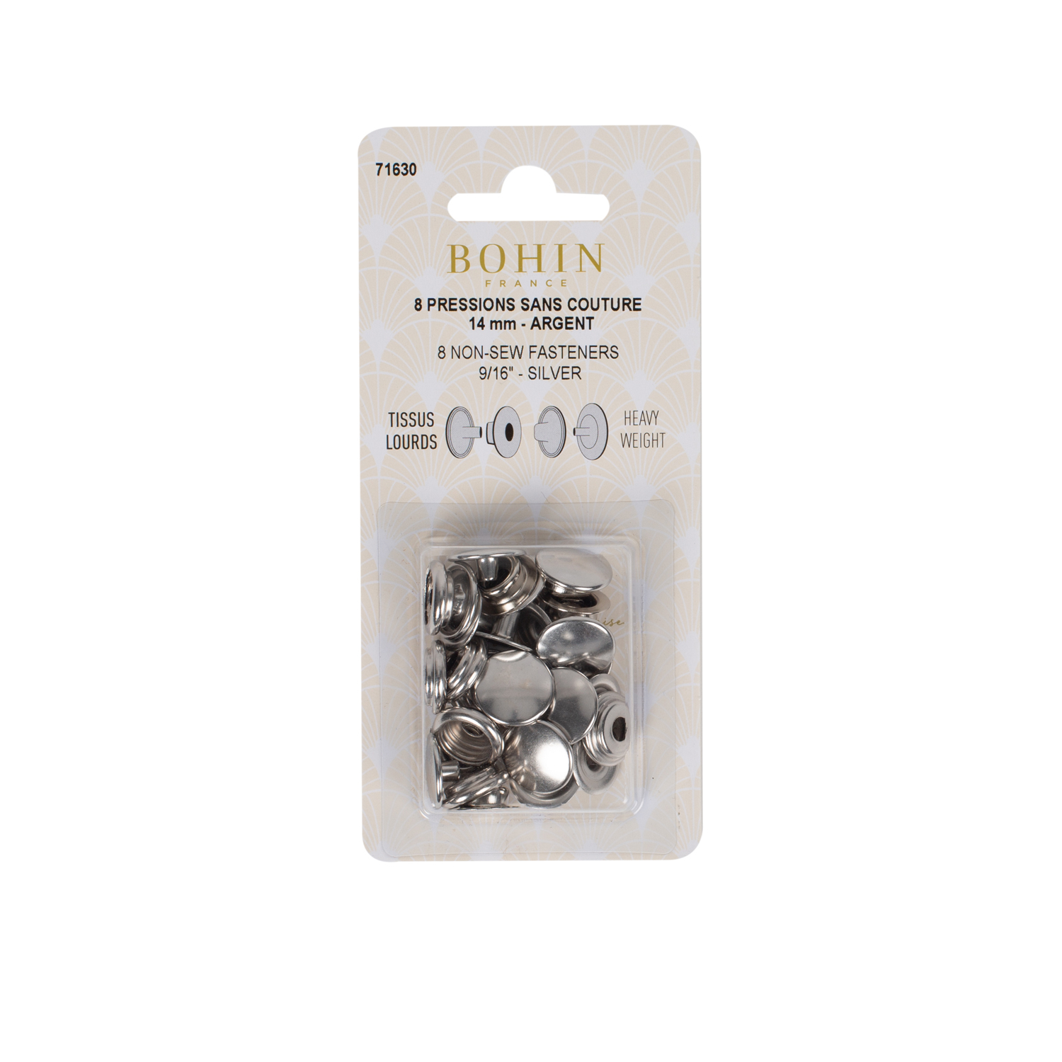 Recharge de boutons pression pour tissus lourds sans couture