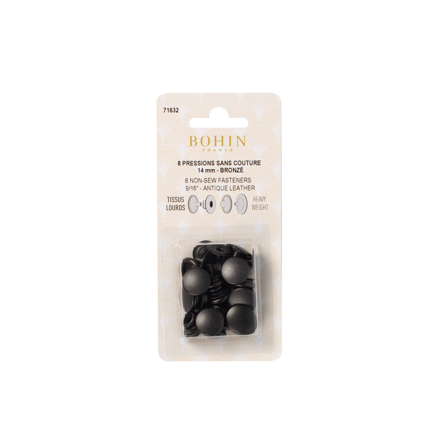 Recharge de boutons pression pour tissus lourds sans couture