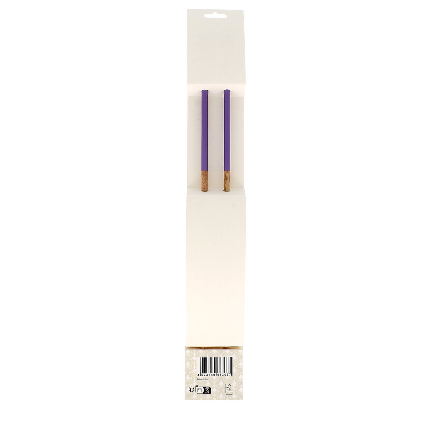 Aiguilles à tricoter - Bois de manguier - 40 cm. - N°7 - Violet - Blister x2