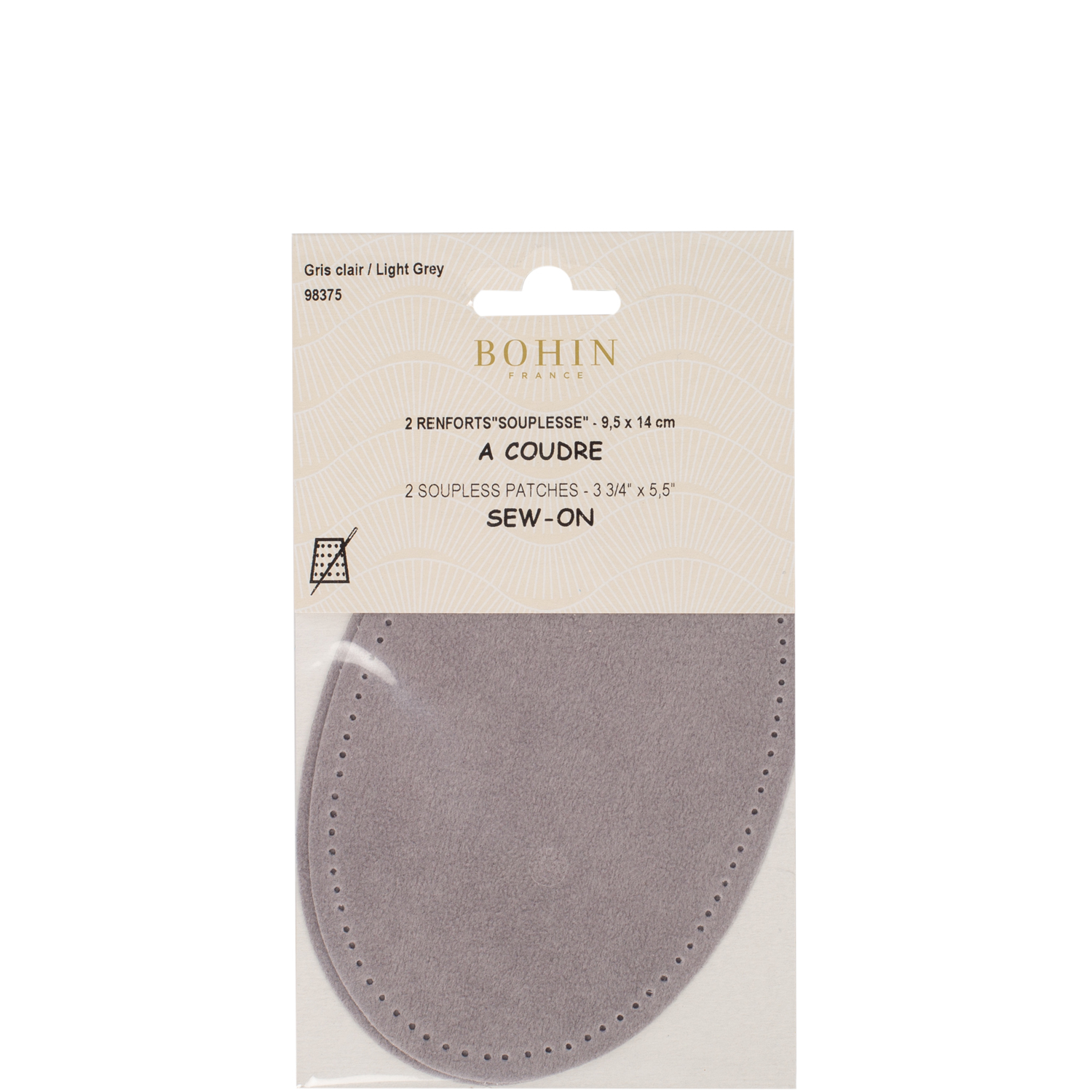 Sew-on suede oval repair patches