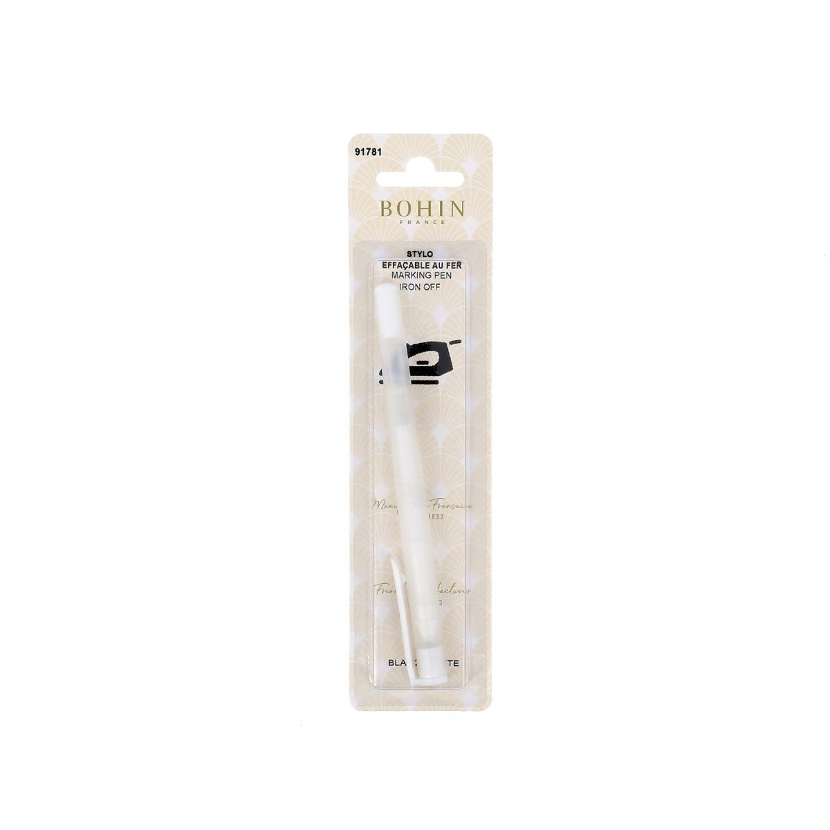 Stylo pour tissu effaçable au fer - Blanc