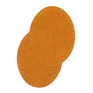 Sew-on suede oval repair patches