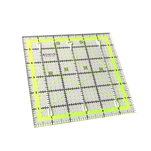 Règle de patchwork avec fentes de découpe - graduation en inches