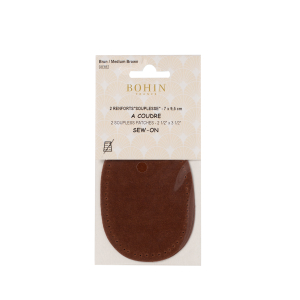 Sew-on suede oval repair patches