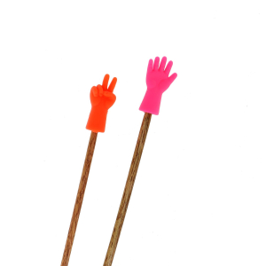 Knitting needle point protectors - Hand-shaped - Assorted colors - 3 colors per pack