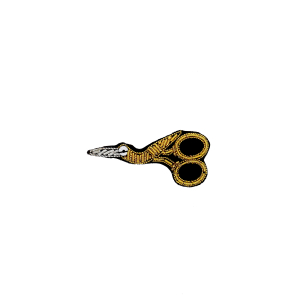 Broche ciseaux en « broderie or »