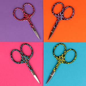 Ciseaux de broderie fantaisie Pop Léopard - 4 couleurs - 9 cm
