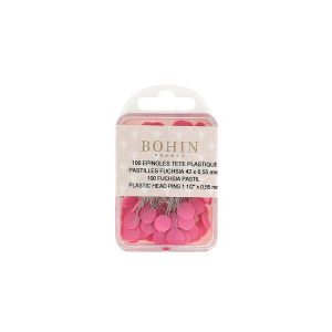 Box of pink plastic head pins