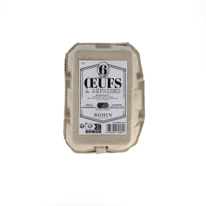 Oeufs à repriser en bois - Boite de 6 (Étiquette en français)