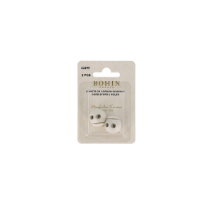 ARRETS DE CORDON 2 trous 18x19mm BLANC blister x2